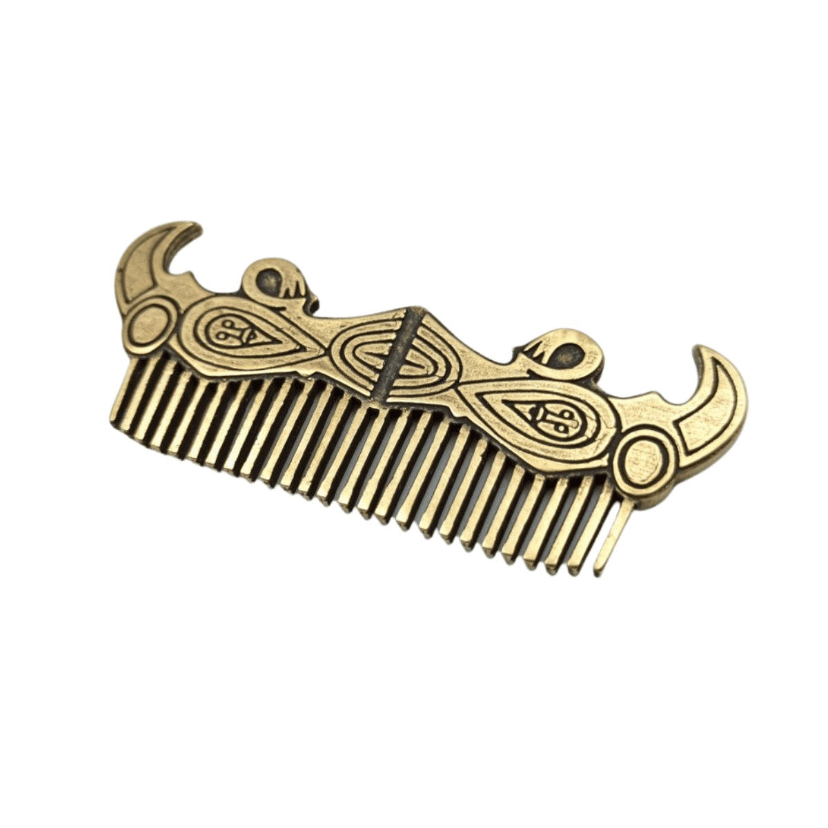 Viking raven beard bronze comb   