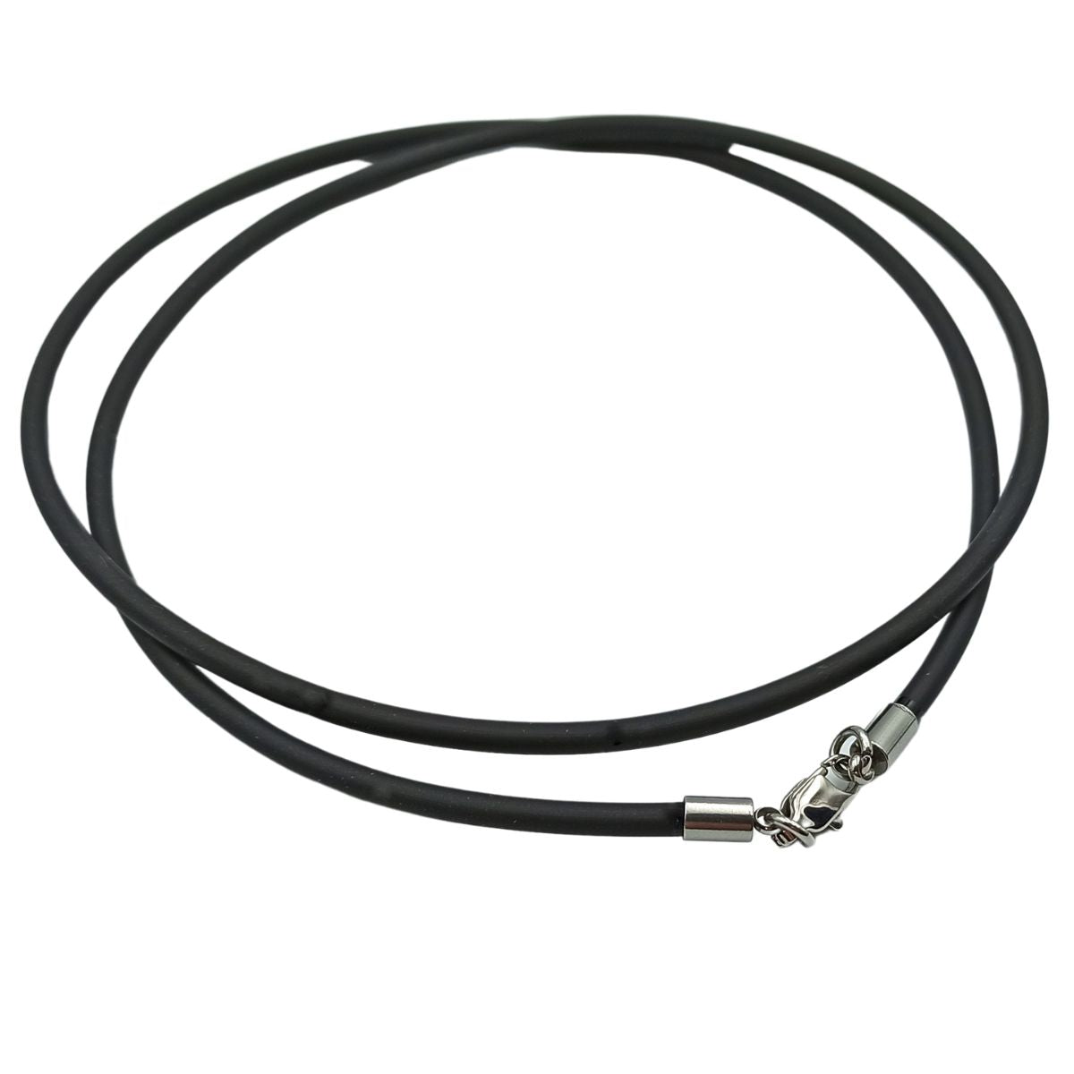 Rubber cord or caoutchouc necklace for pendant Stainless steel