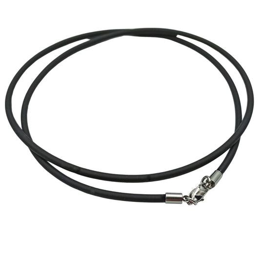 Rubber cord or caoutchouc necklace for pendant Stainless steel