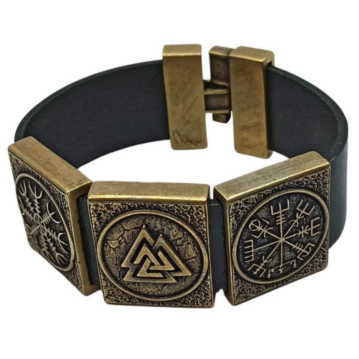 Viking rune leather bracelet