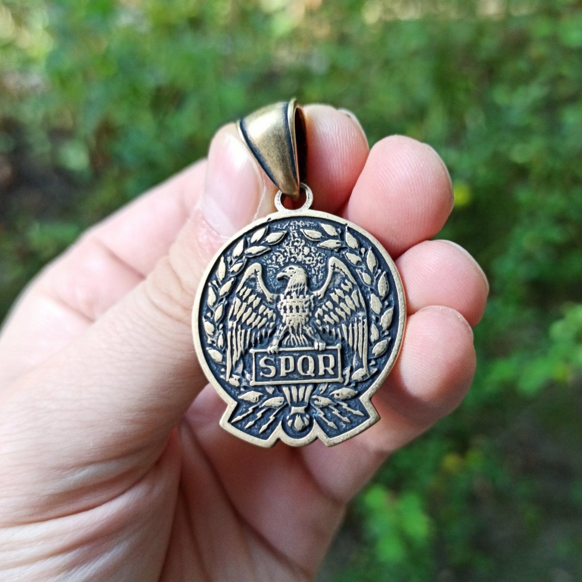 Roman eagle Aquila SPQR pendant