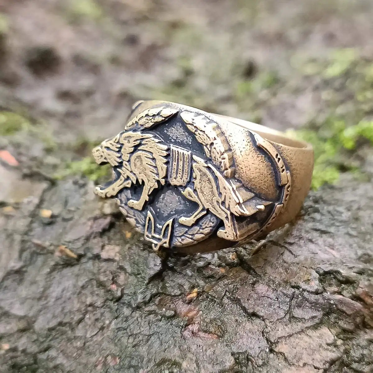 Ukrainian army wolf signet ring