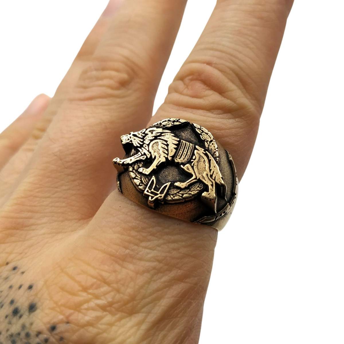 Ukrainian army wolf signet ring