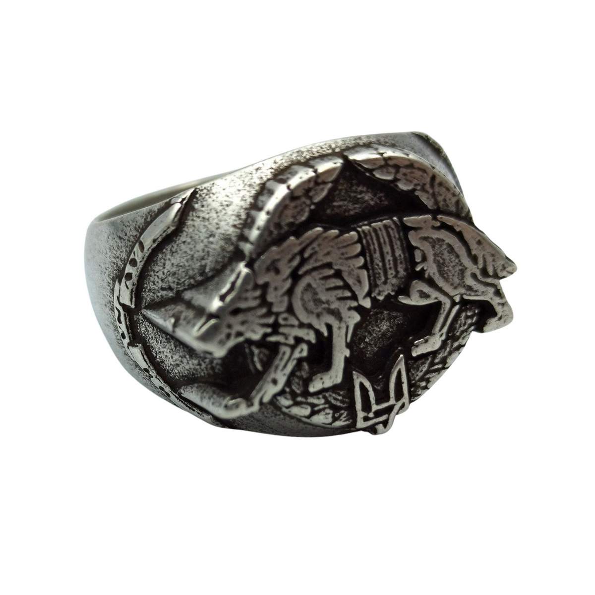 Ukrainian army wolf signet ring