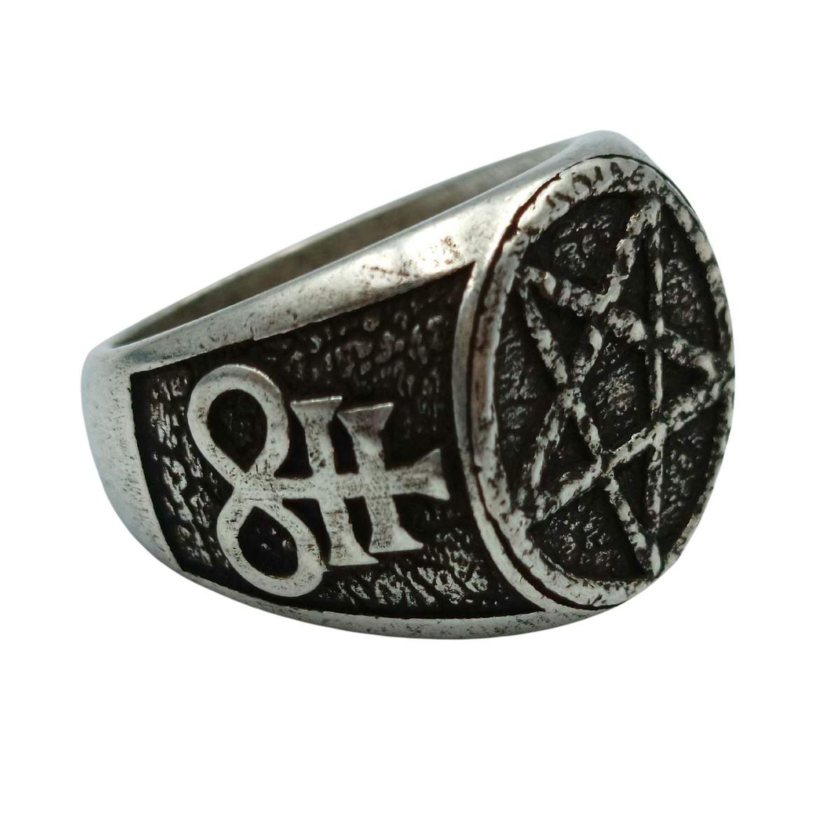 Satanic pentagram ring