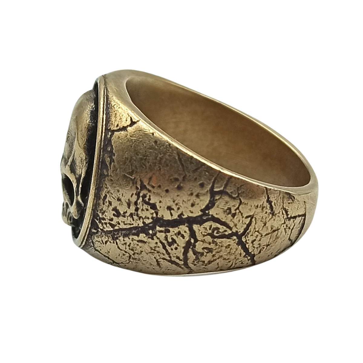 Human skull signet ring