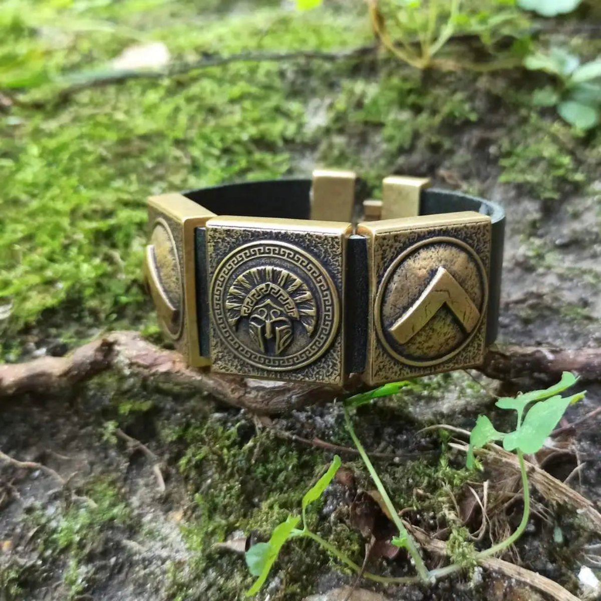 Spartan leather cuff bracelet