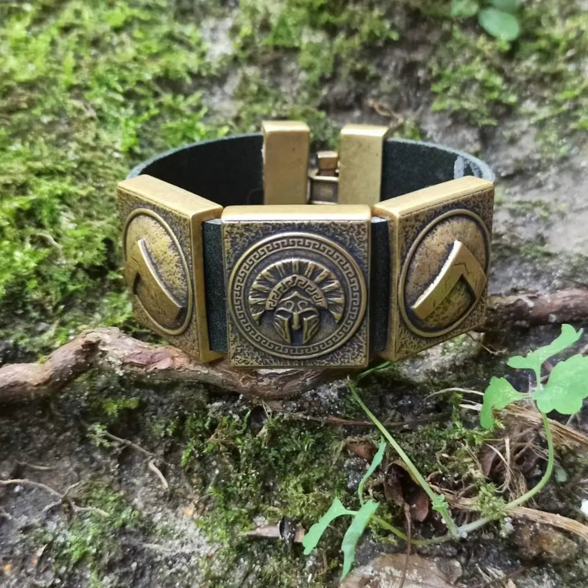 Spartan leather cuff bracelet