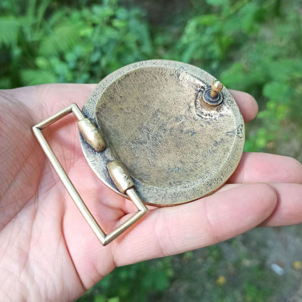 Spartan warrior shield belt buckle