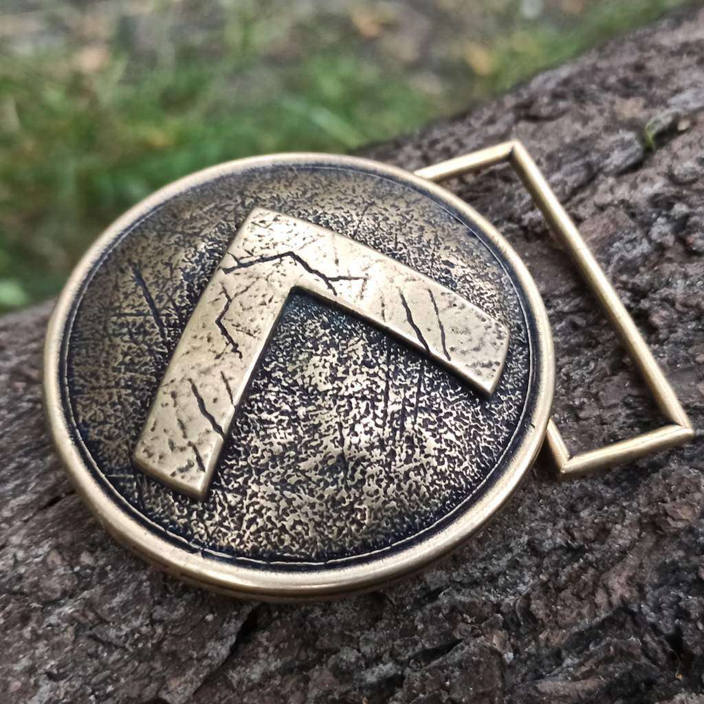Spartan warrior shield belt buckle