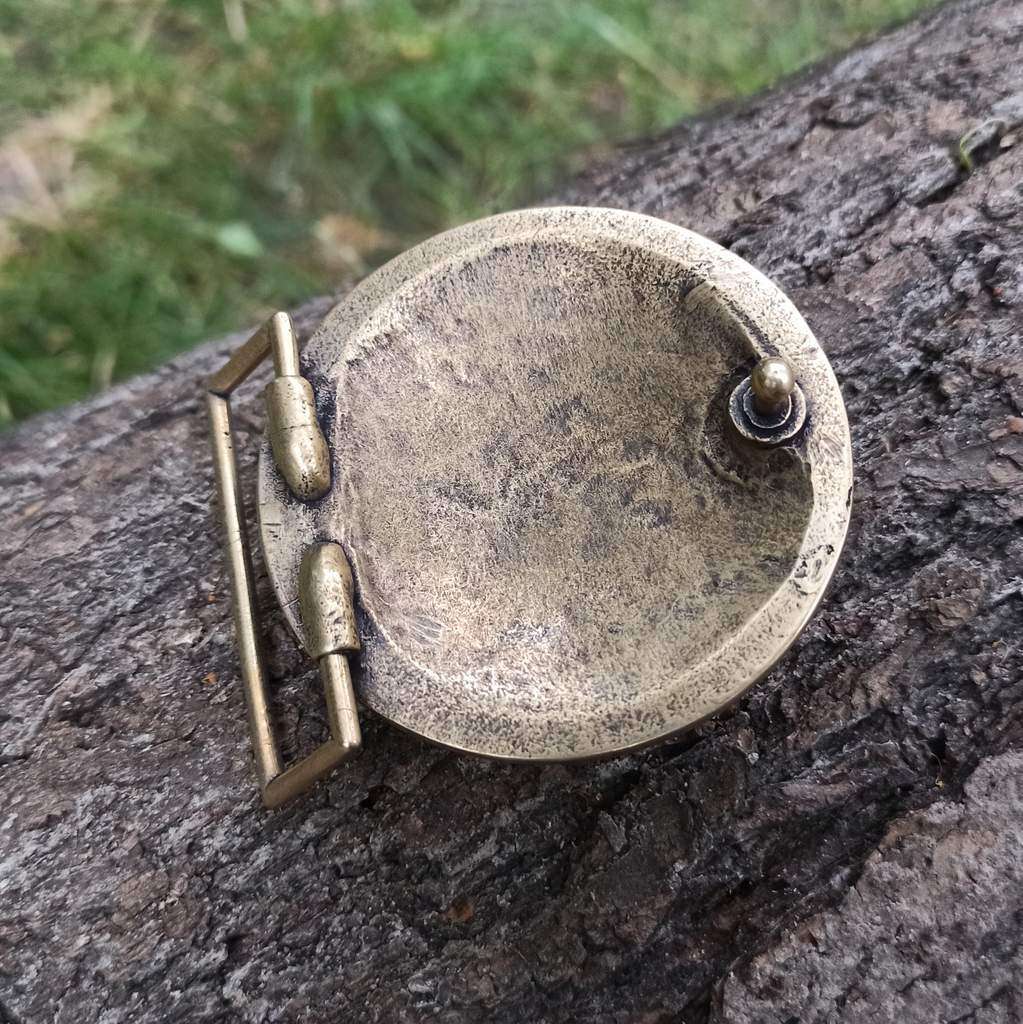 Spartan warrior shield belt buckle