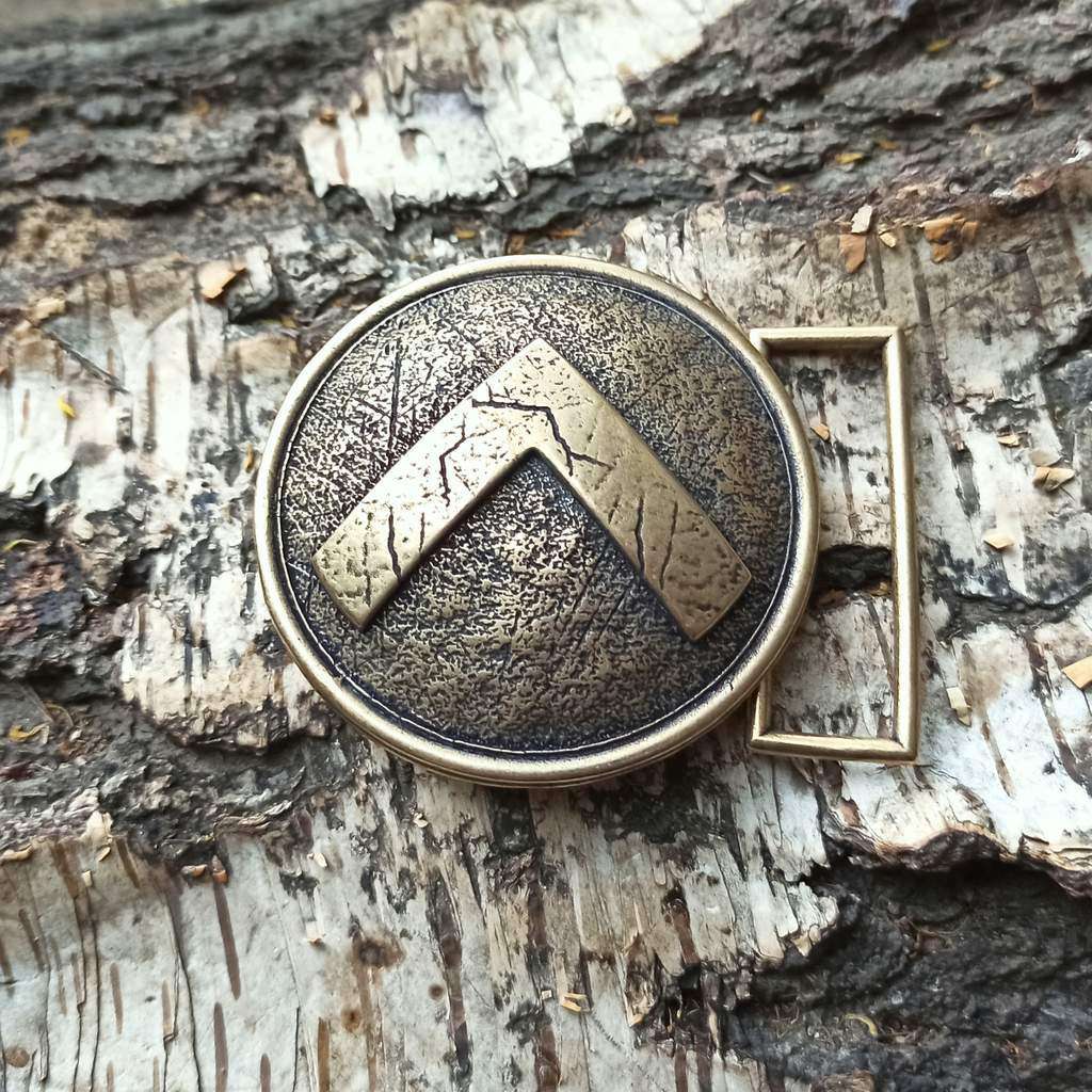 Spartan warrior shield belt buckle