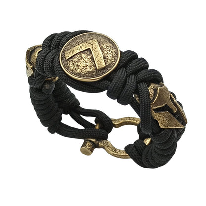 Spartan paracord bracelet for men 6 inch | 15 Cm 1 - Black 