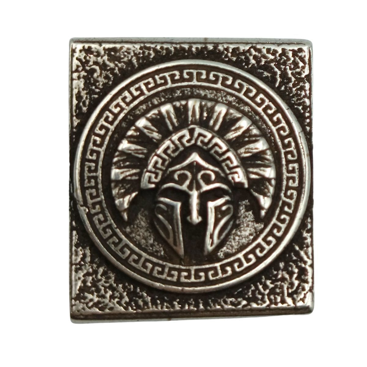Spartan warrior helmet molle clip Silver plated bronze