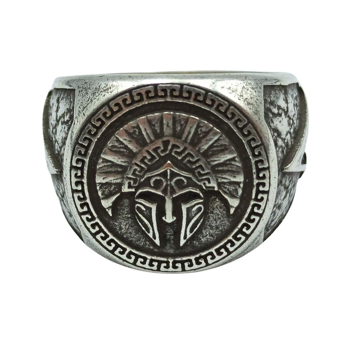 Spartan warrior helmet bronze ring   