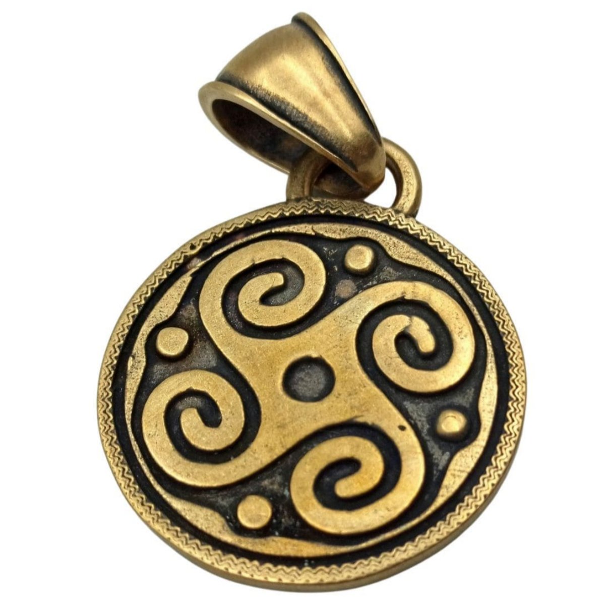 Slavic Solar petroglyph sun pendant Bronze