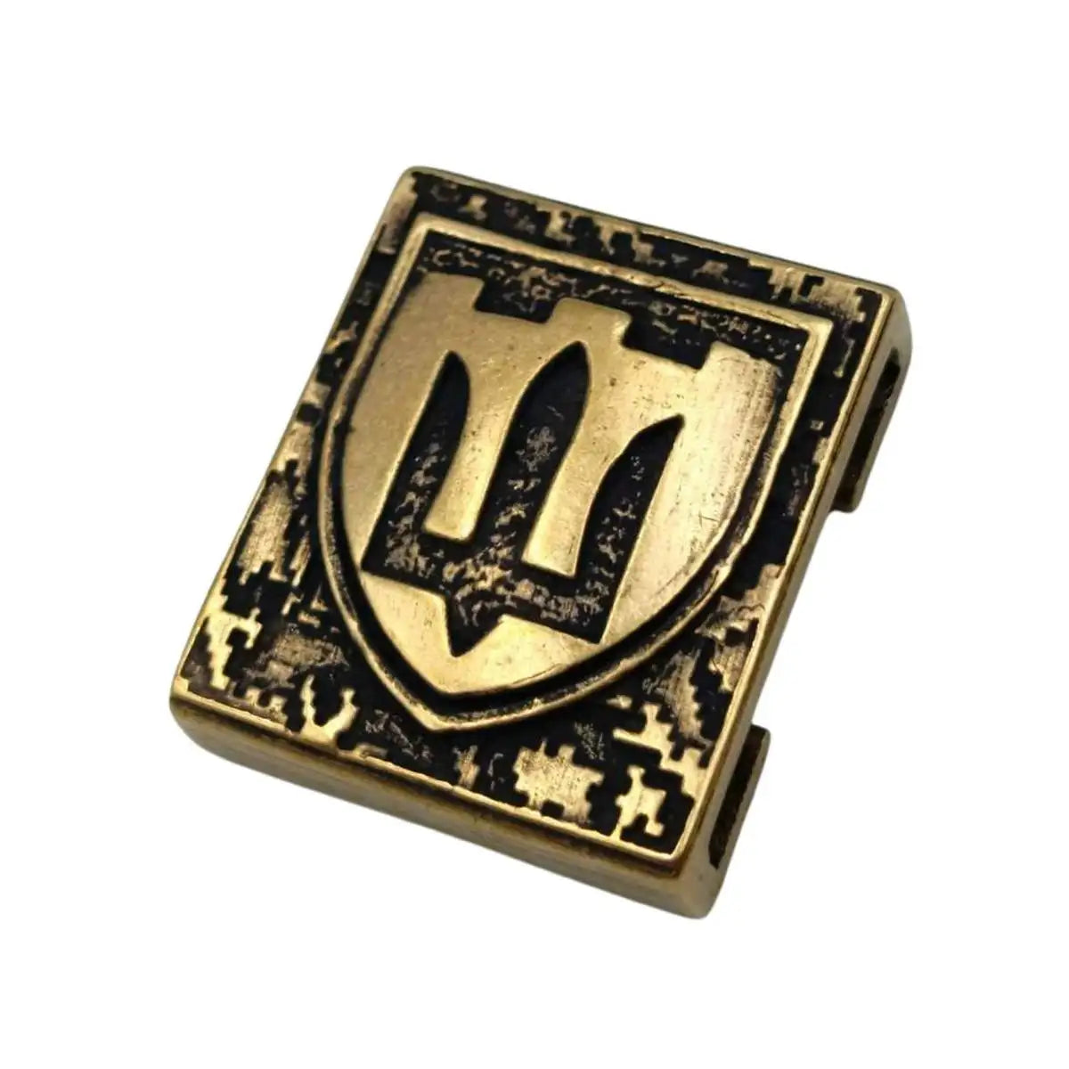 Ukraine army trident Molle clip Bronze with patina