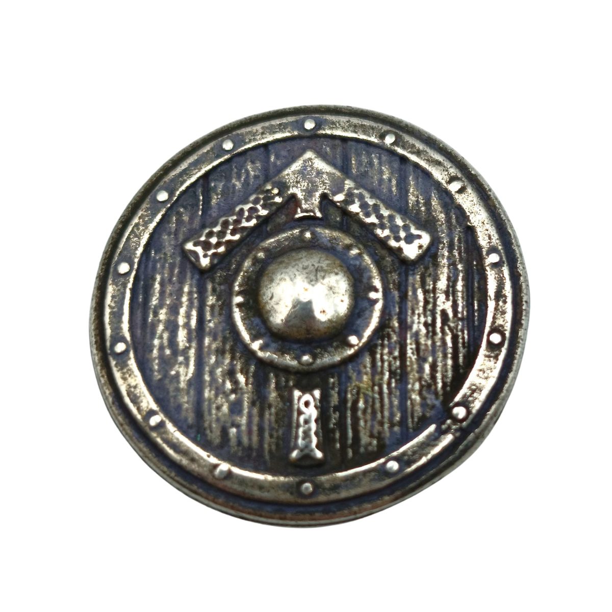 Viking shield paracord bead Silver plating