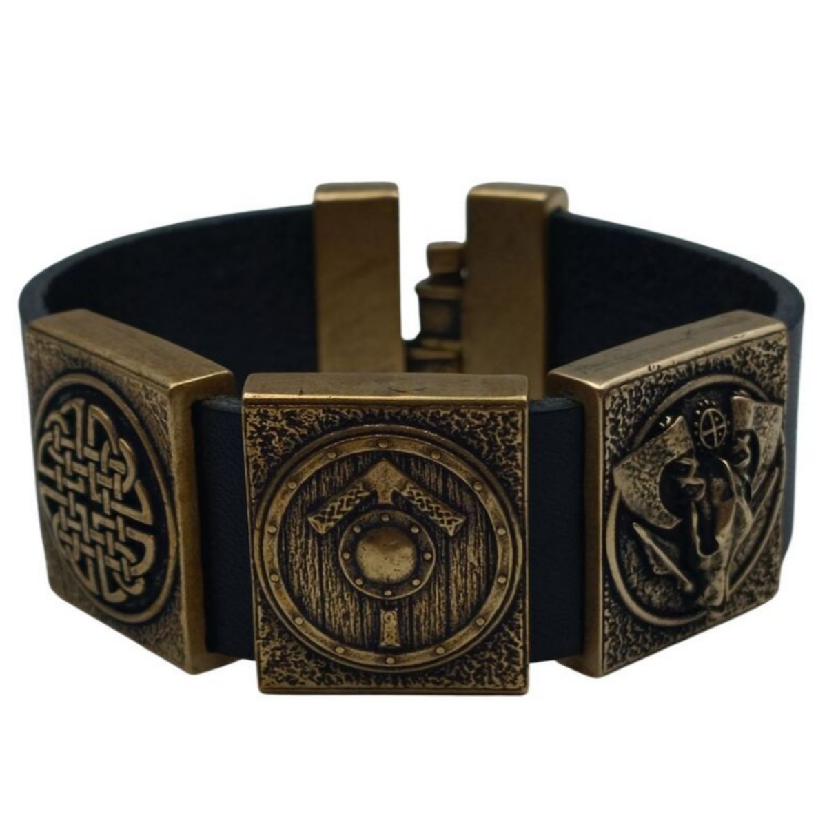 Viking warrior leather bracelet 16 cm | 6.3 inch Bronze