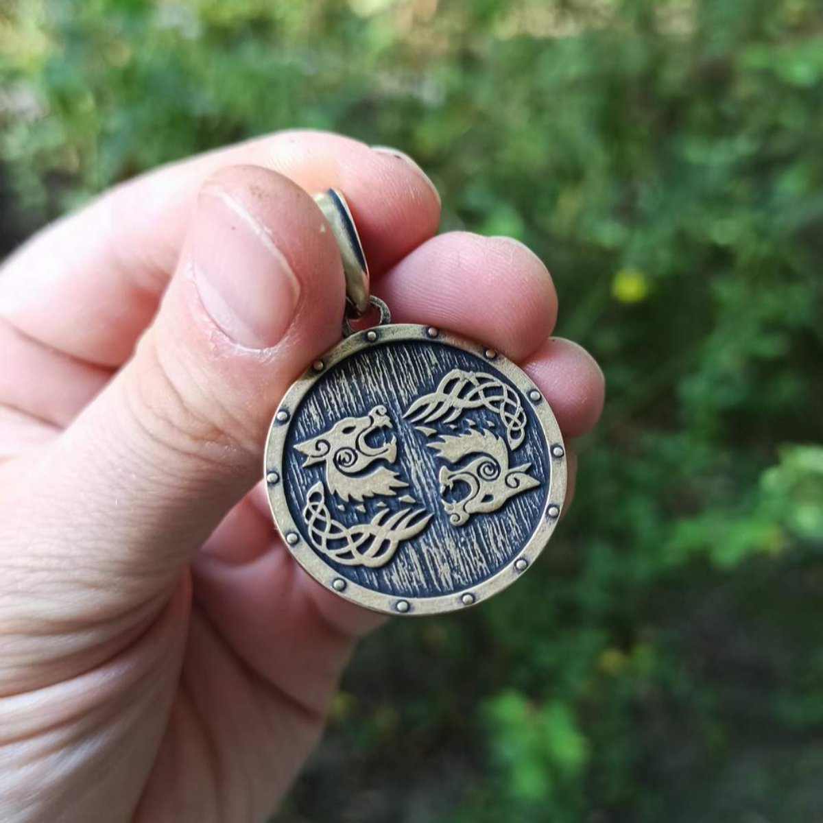 Tyr rune on Viking shield pendant