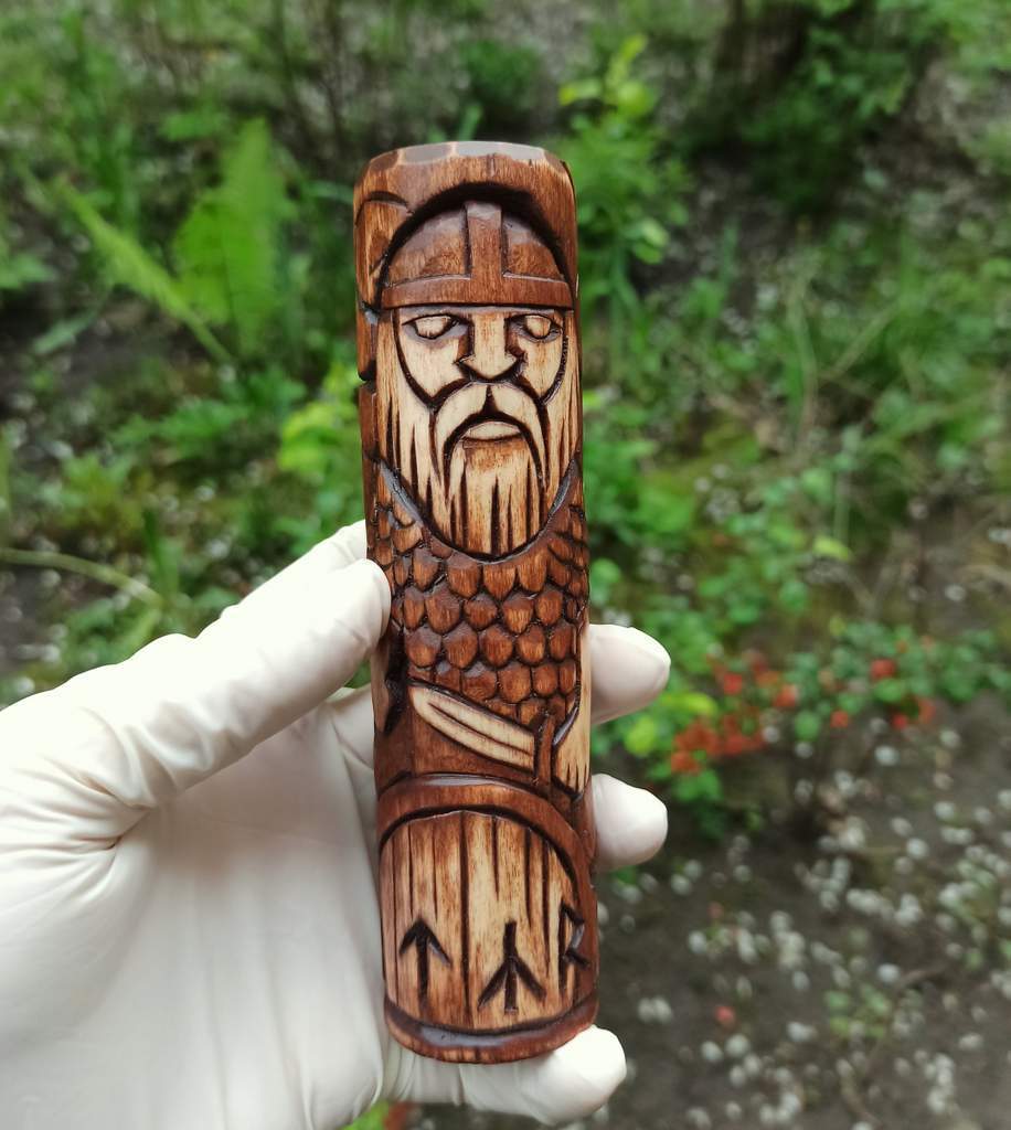 Tyr wood carved figurine