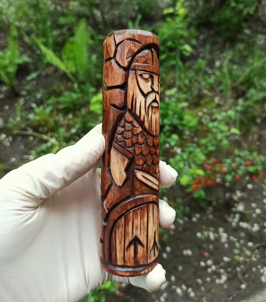 Tyr wood carved figurine