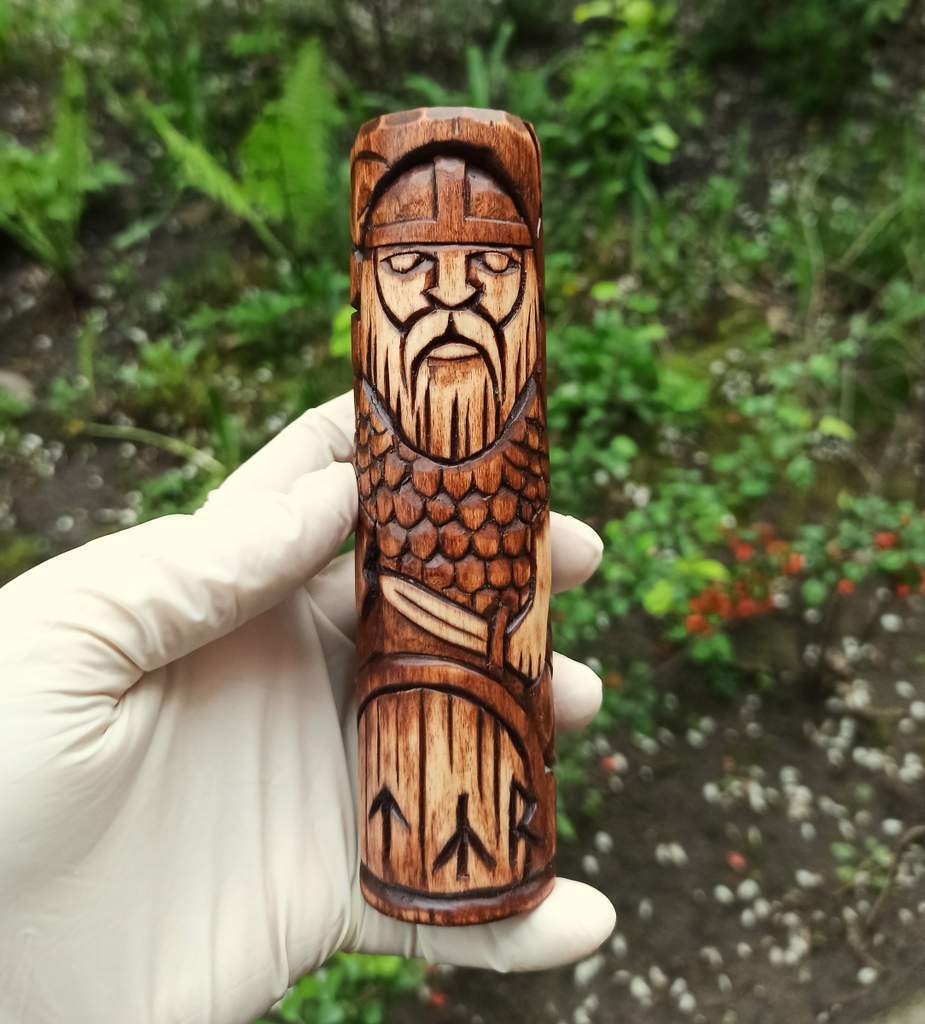 Tyr wood carved figurine
