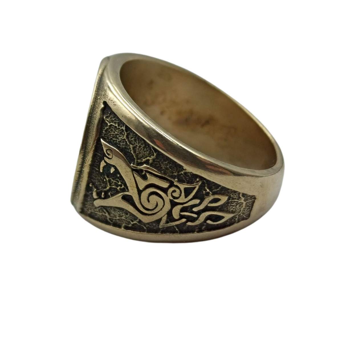 Tiwaz rune shield ring from bronze   