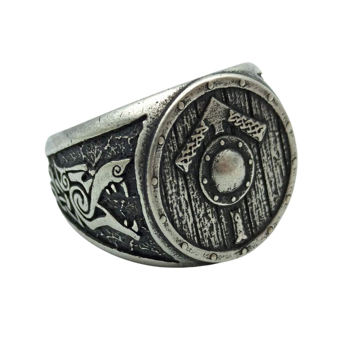 Tiwaz rune shield ring from bronze   