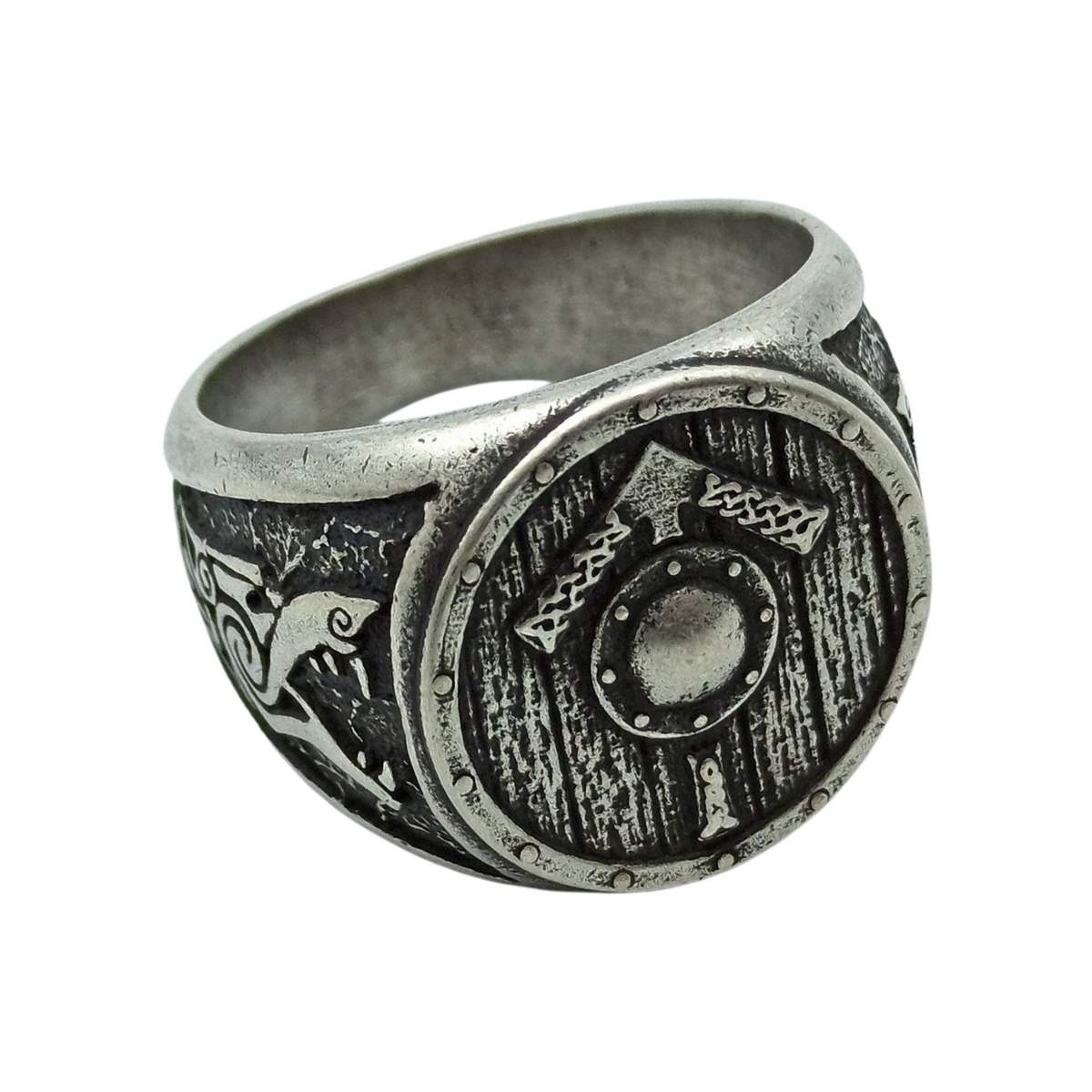 Tiwaz rune shield ring from bronze   