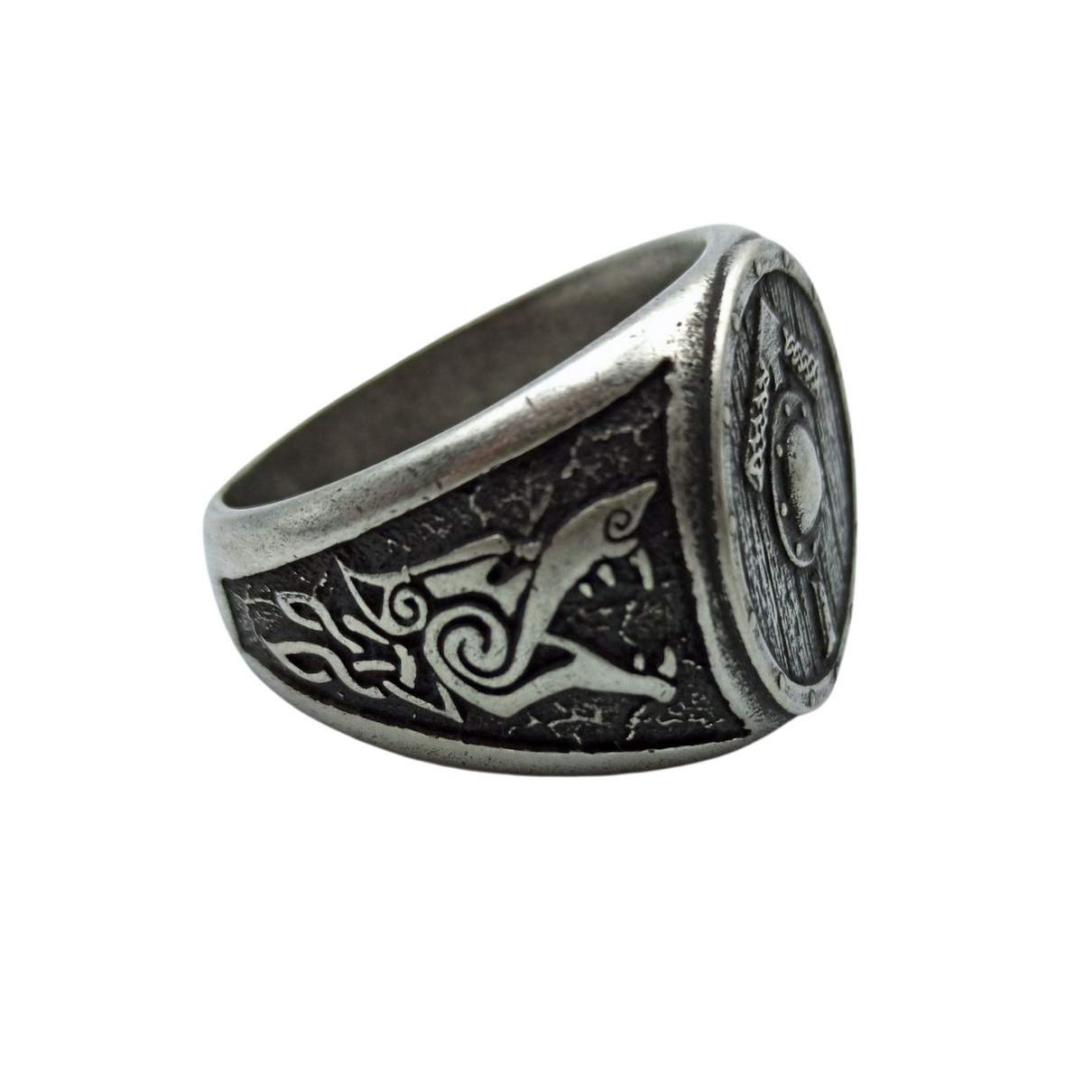 Tiwaz rune shield ring