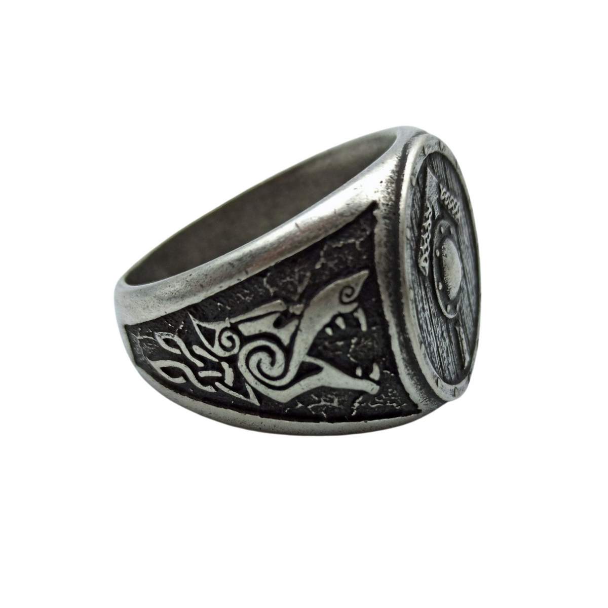 Tiwaz rune shield ring from bronze   