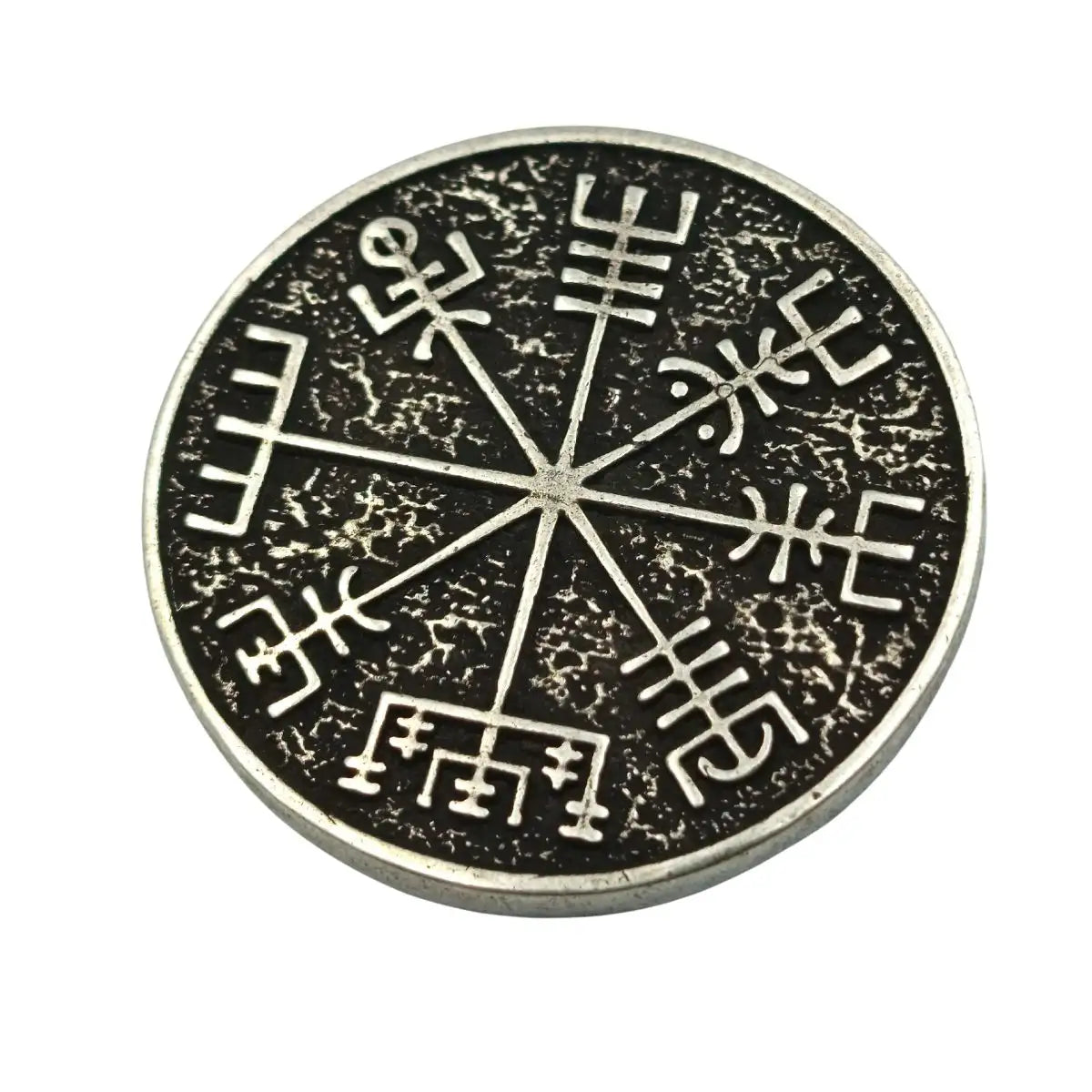 Vegvisir custom EDC coin Silver plated bronze