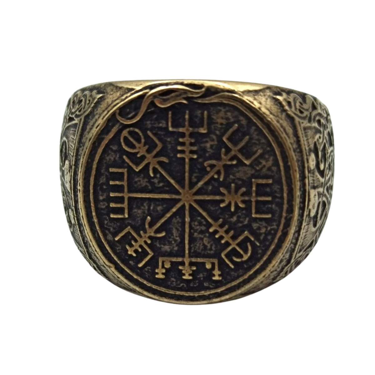 Viking compass signet ring