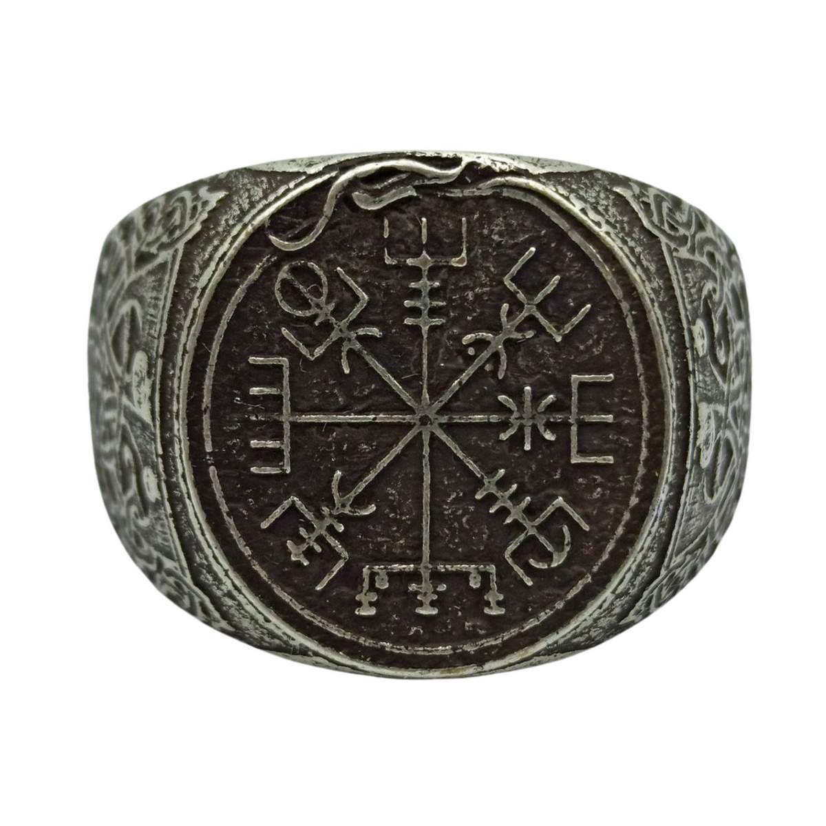 Viking compass signet ring
