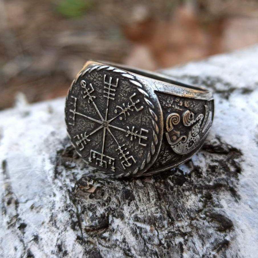 Vegvisir signet ring Viking compass ring