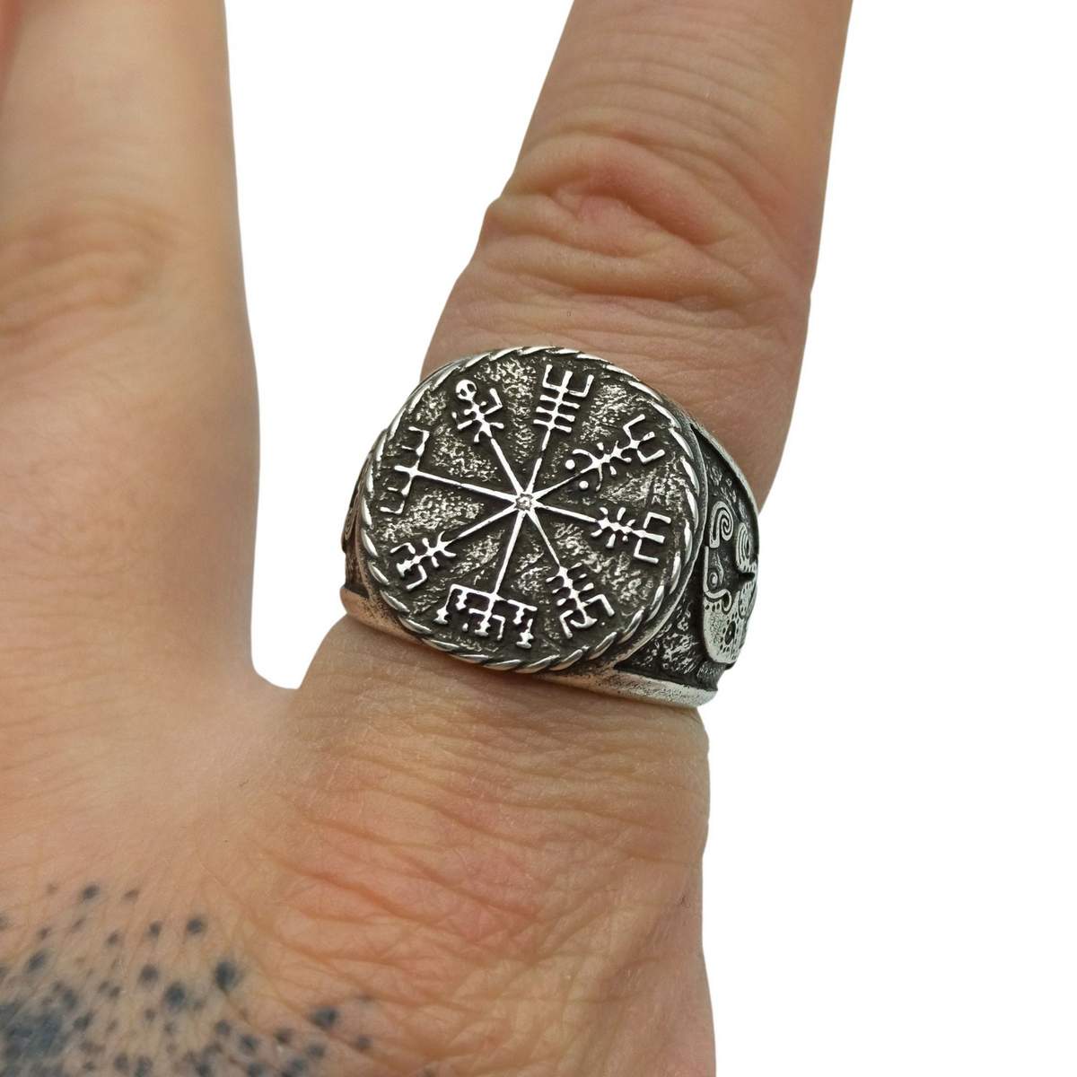 Vegvisir signet ring Viking compass ring