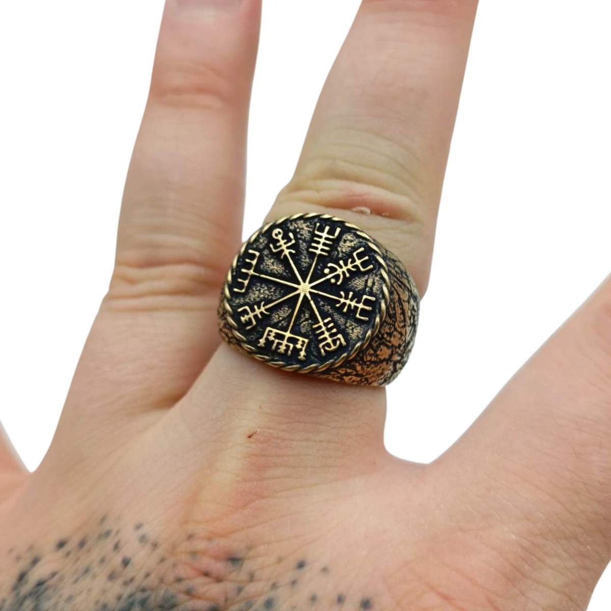 Vegvisir ring Viking compass