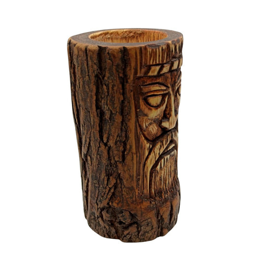 Veles wooden statue - altar candle holder