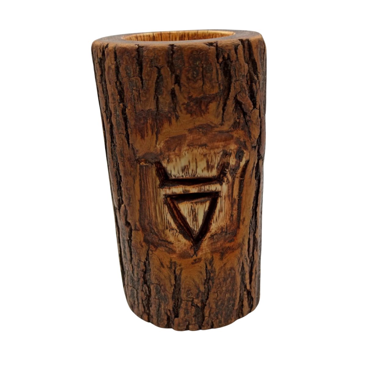 Veles wooden statue - altar candle holder