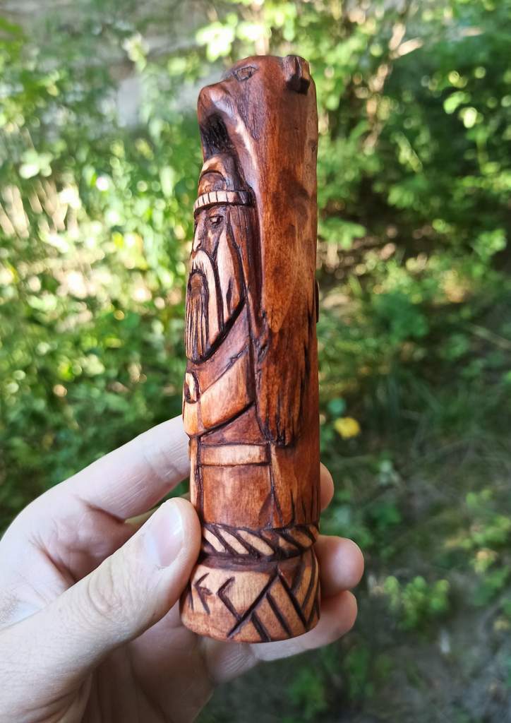 Veles Slavic god wooden statue