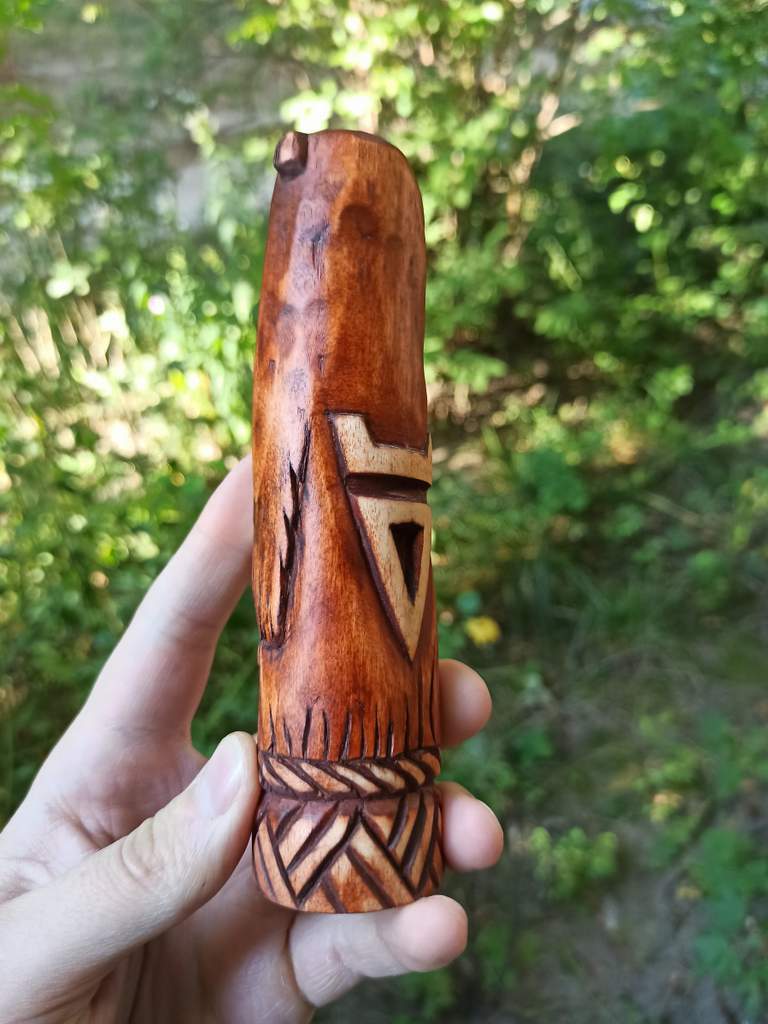 Veles Slavic god wooden statue