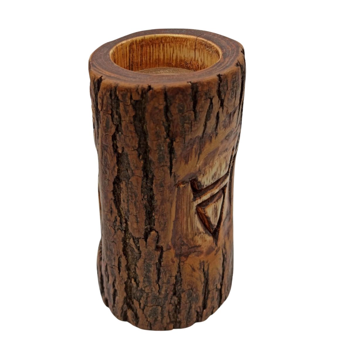 Veles wooden statue - altar candle holder
