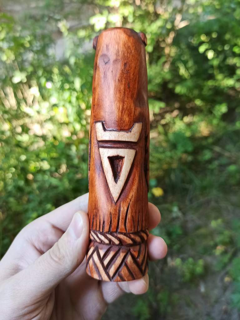 Veles Slavic god wooden statue