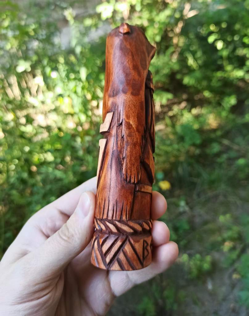 Veles Slavic god wooden statue