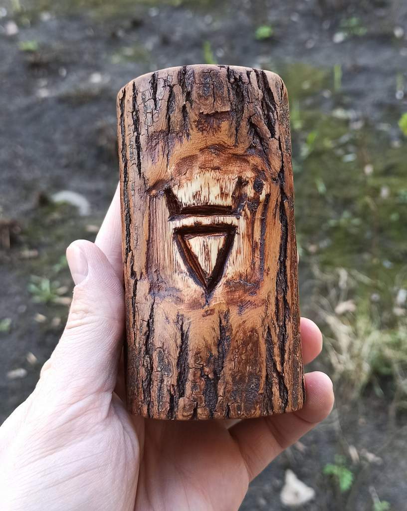 Veles wooden statue - altar candle holder