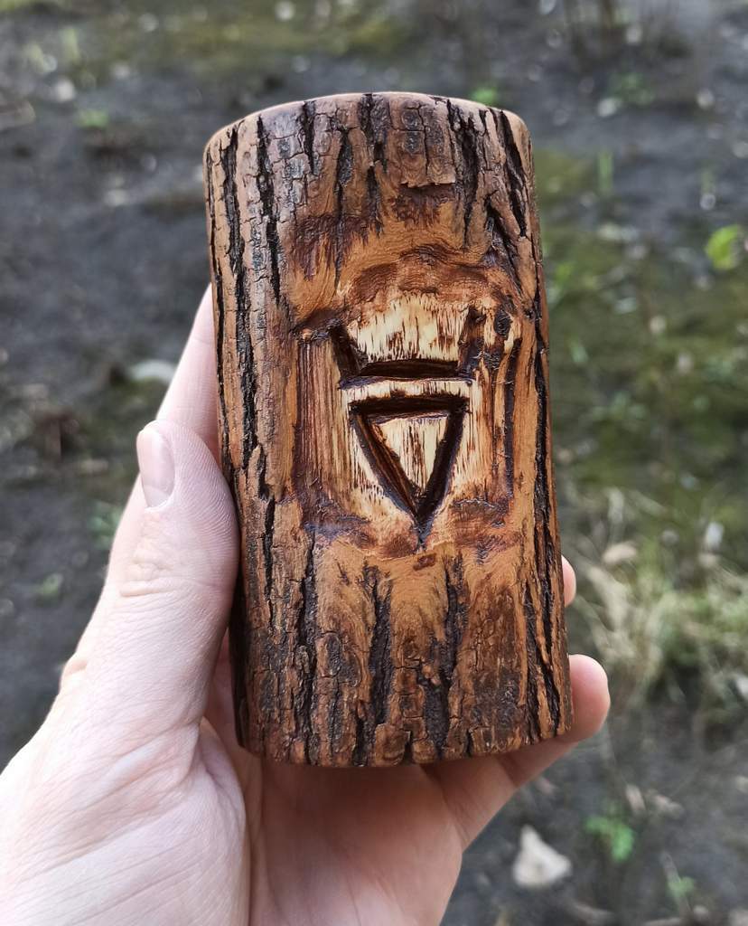 Veles wooden statue - altar candle holder