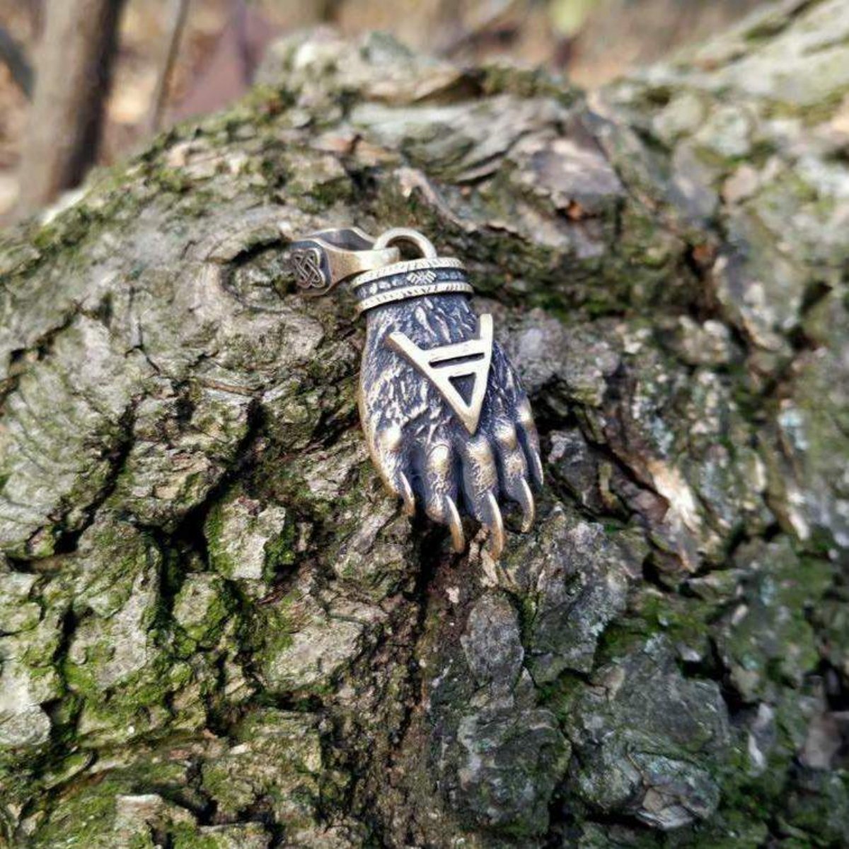 Slavic Veles Bear paw pendant