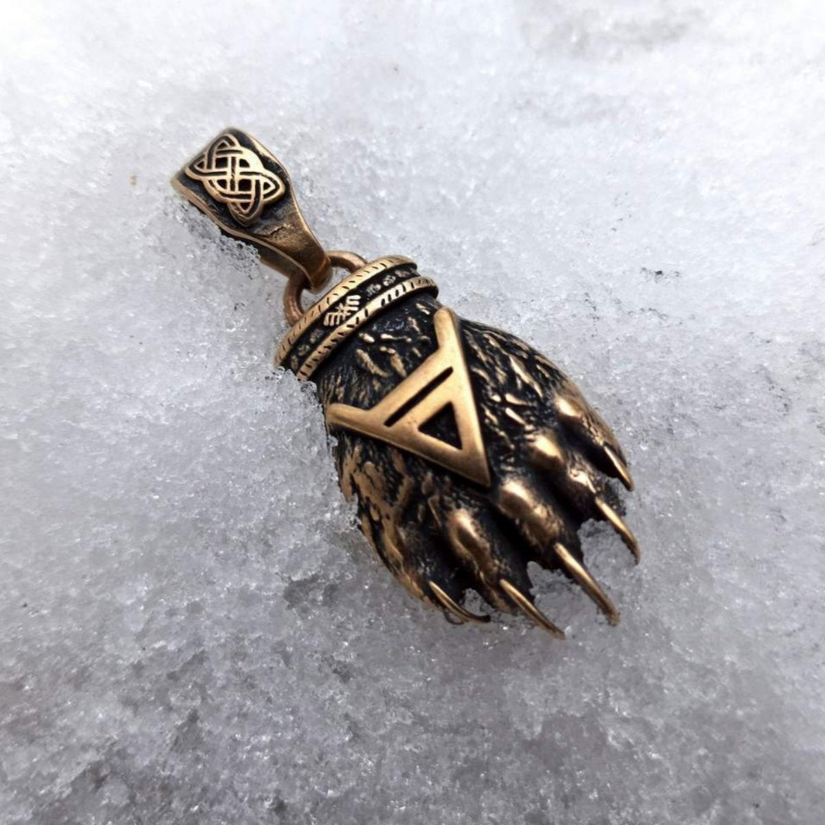 Slavic Veles Bear paw pendant