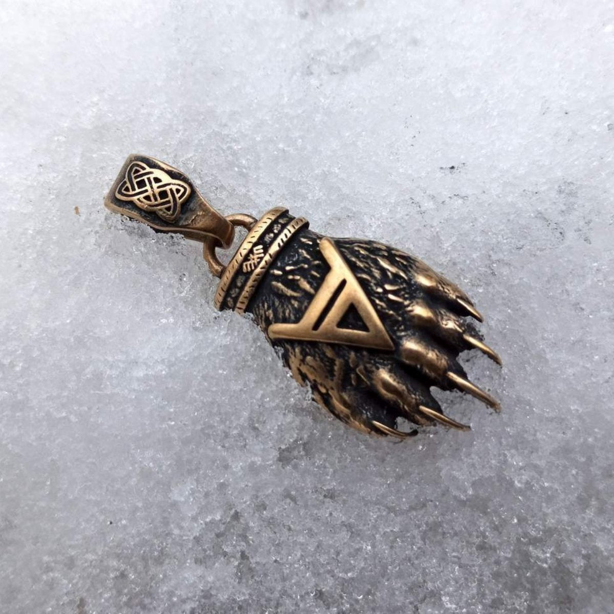 Slavic Veles Bear paw pendant